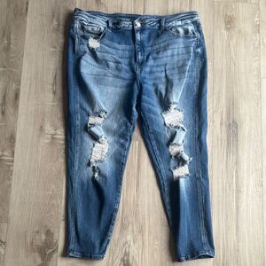 Kancun Ultra High Rise Ankle Skinny Distressed jeans Size 36